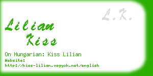 lilian kiss business card